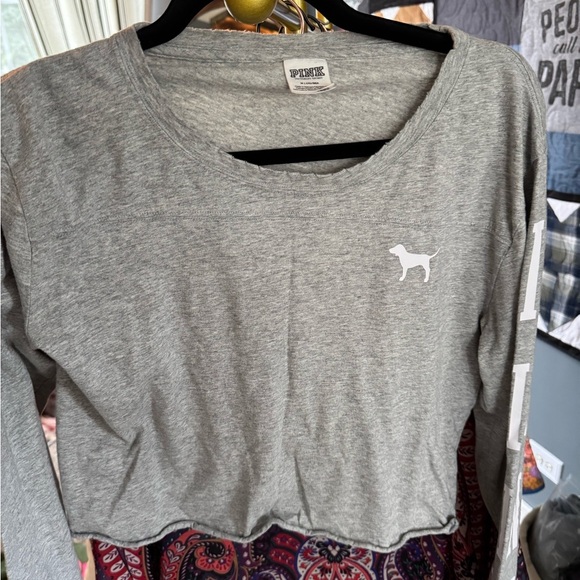 Victoria Secret PINK cropped long sleeve top size medium - Picture 2 of 3